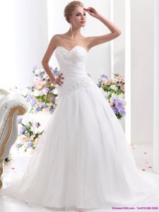 Sophisticated Sweetheart Wedding Dress With Ruching And Beading