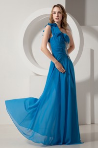 Sexy Sky Blue One Shoulder Backless Prom / Evening Dress On Sale