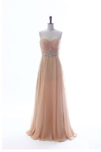 Most Popular Beading Long Prom Dress In Peach Summer