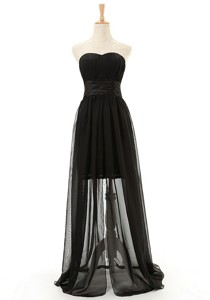 Brand New Sweetheart Belt Long Prom Dress In Black