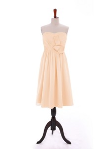 Discount Bowknot Peach Short Prom Dress In Chiffon