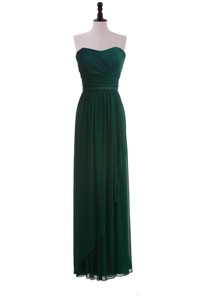 Custom Made Empire Strapless Ruching Prom Dress In Dark Green