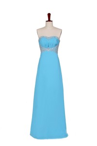 Fall Empire Strapless Prom Dress With Beading In Baby Blue