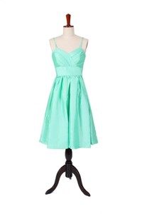 Summer A Line Spaghetti Straps Apple Green Prom Dress
