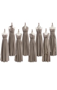 Cheap Empire Grey Long Prom Dress With Ruching