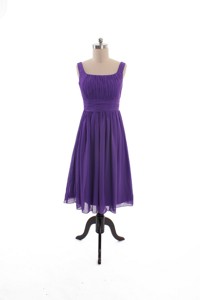 Fall Perfect Square Short Prom Dress With Belt In Purple