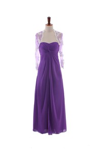 Pretty Empire Strapless Prom Dress With Ruching In Eggplant Purple