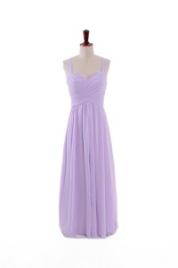 Most Popular Straps Lavender Long Prom Dress With Ruching