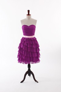 Discount Short Prom Dress With Bowknot And Ruffled Layers