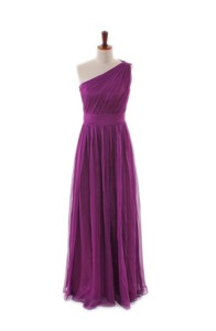 Luxurious One Shoulder Pleats And Belt Long Prom Dress