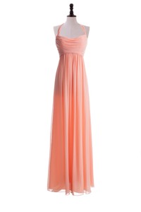 Exclusive Halter Top Long Prom Dress In Watermelon