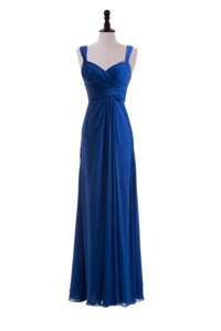 Custom Made Empire Straps Prom Dress With Ruching In Blue