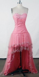 Elegant Empire Sweetheart High-low Knee-length Waltermelon Prom Dress