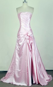 Pretty Strapless Brush Light Pink Prom Dress