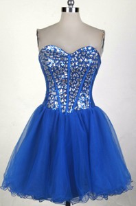 Sweet Short Sweetheart Mini-length Royal Blue Prom Dress