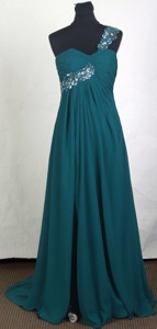 Simple Empire One Shoulder Brush Prom Dress