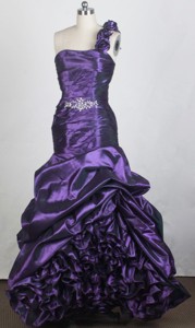 Gorgeous One Shoulder Floor-length Eggplant Purple Prom Dress