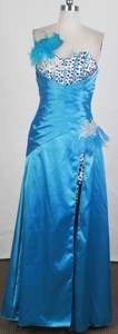 Elegant Column Sweetheart Floor-length Blue Prom Dress