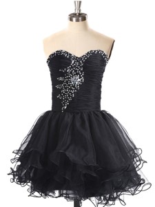 Best Selling Beaded Black Prom Dress In Organza