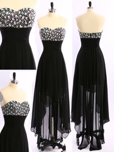 New Arrivals Empire Black Prom Dress with Beading for Winter