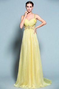 Popular Empire Straps Prom Dress With Beading