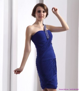 One Shoulder Prom Dress With Ruffles And Beading