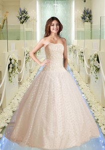 Modest Strapless Appliques Wedding Dress With Appliques