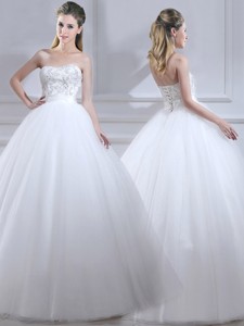 Popular Ball Gown Wedding Dress With Beading And Sashes
