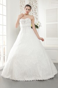 New Princess Sweetheart Floor-length Lace Beading Wedding Dress