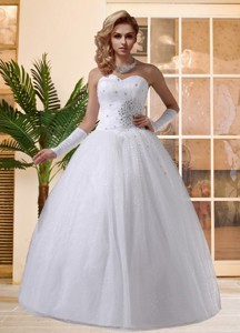 Beautiful Princess Sweetheart Wedding Dress With Beading