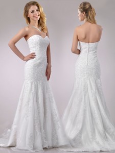 Popular Mermaid Wedding Dress With Beading And Appliques