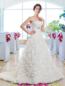 New Arrivals A Line Beaded Wedding Dress With Appliques