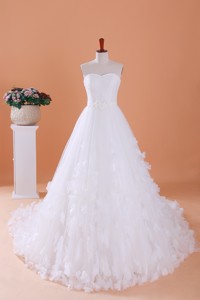 Custom Made A Line Sweetheart Wedding Dress With Appliques