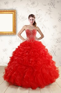 Sweetheart Beading Perfect Red Quinceanera Dress