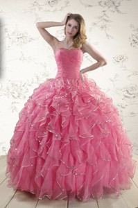 Pretty Beading Quinceanera Dress In Rose Pink