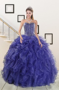 Pretty Sweetheart Purple Quinceanera Dress With Beading And Ruffles