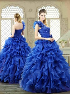 New Arrivals One Shoulder Ruffles Quinceanera Gowns