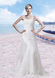 Brand New Style Lace Wedding Dress with Brush Train 