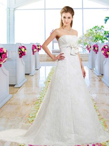 Informal A Line Laced Wedding Dress With Lace Up