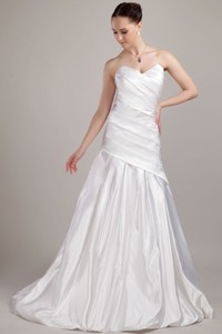 Romantic Princess Sweetheart Brush Taffeta Wedding Dress