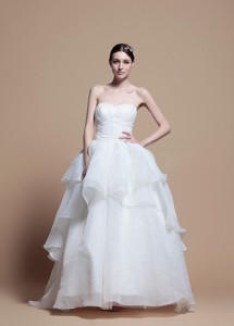 Designer Ball Gown Sweetheart Wedding Dress With Ruching