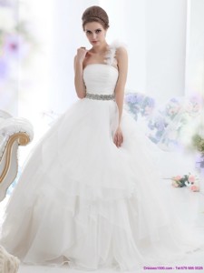 The Super Hot One Shoulder Wedding Dress With Appliques