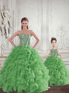 Remarkable Beading And Ruffles Green Princesita Dress Spring