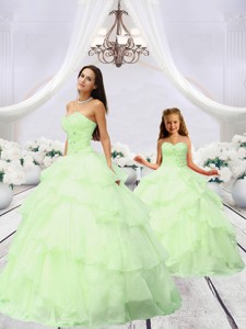Most Popular Beading And Ruching Light Green Princesita Dress
