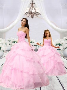 Popular Beading And Ruching Baby Pink Princesita Dress