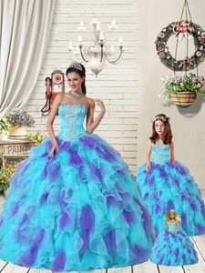 New Arrival Multi-color Dress For Princesita With Beading And Ruffles
