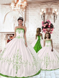 Pretty Spring Green Embroidery White Princesita Dress Spring