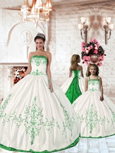 Affordable Olive Green Embroidery Princesita Dress In White 