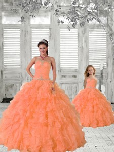 Top Seller Beading And Ruffles Princesita Dress In Orange