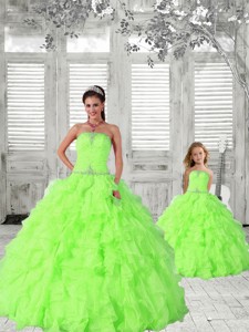 Modest Spring Green Princesita Dress With Beading And Ruching